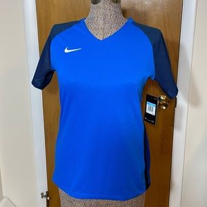 Nike NWT Womens Medium Dri-Fit Blue Short Sleeve Shirt